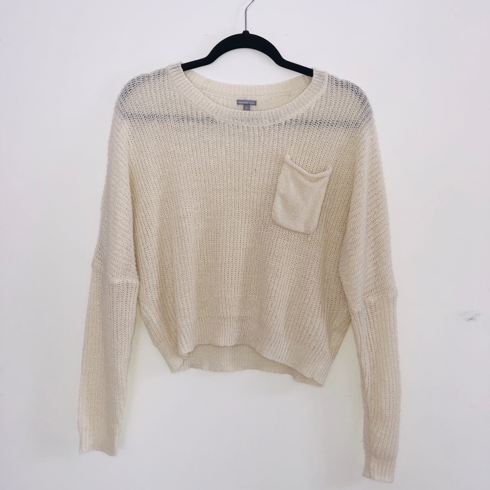 Charlotte Russe cream sweater crop op